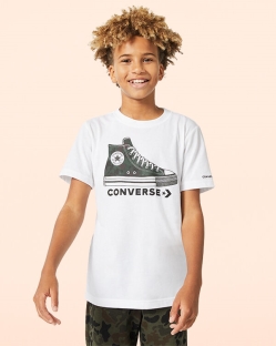 Camisetas Converse Printed Sneaker Para Niño - Blancas | Spain-2831